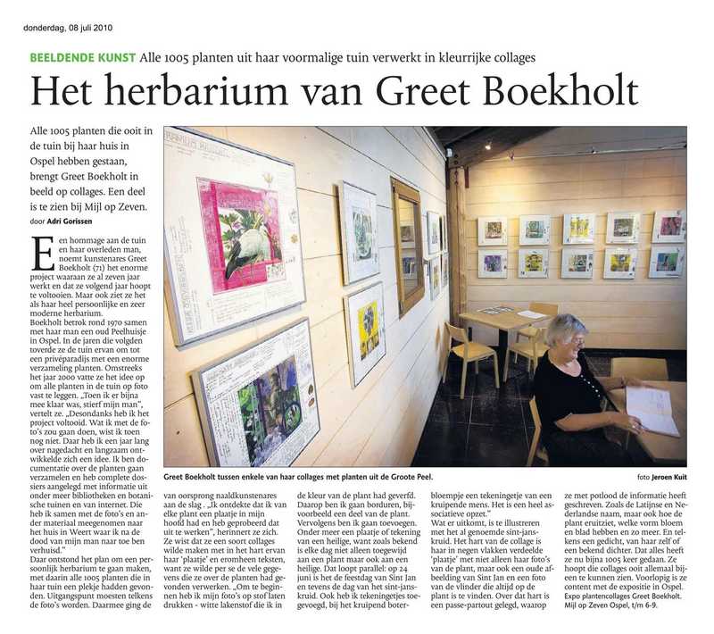 Mijl op Zeven tentoonstelling 2010, Planten uit de Peel